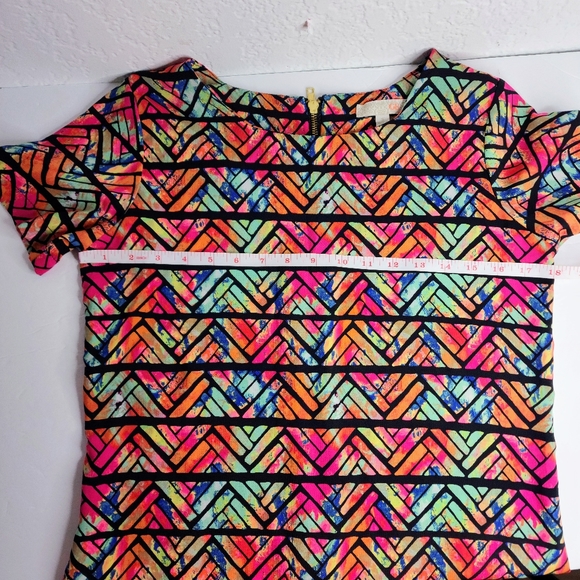 Gianni Bini Abstract Watercolor Geometric Shift Mini Dress Size Small - Picture 7 of 8